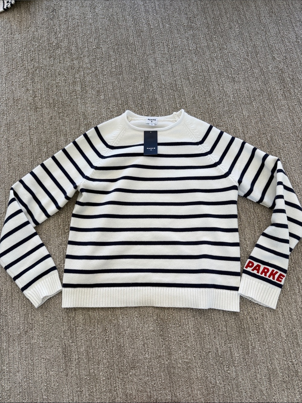 Size XS Parke/Target Navy & White Striped Crewneck Sweater Never worn